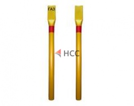 Столбик СОГ для газопровода h-2,2м желтый (плоская георешетка)